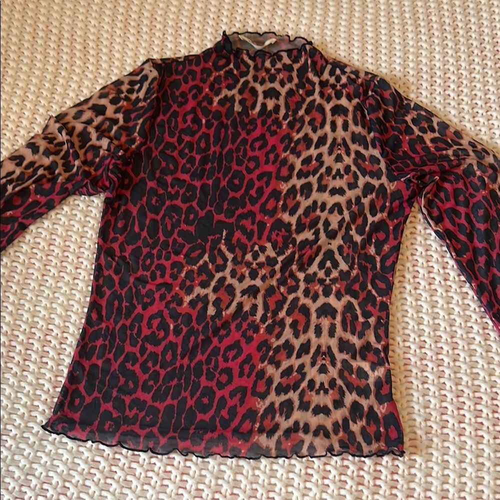Nylon Apparel Leopard Print Top